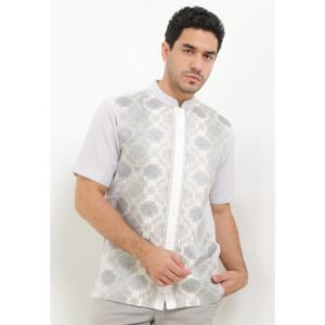 Intresse Ende Wolo Grey Short Sleeve Baju Koko