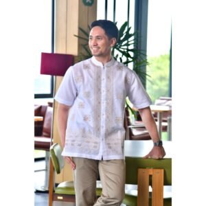 Intresse Sand Storm White Short Sleeve Baju Koko