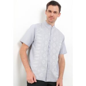 Intresse Distant Hills Blue Short Sleeve Baju Koko