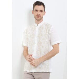 Intresse Palewa White Long Short Sleeve Baju Koko