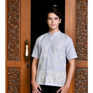 Intresse Arung Lontara Grey Short Sleeve Baju Koko