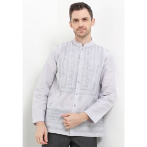 Intresse Satmata Larum Grey Long Sleeve Baju Koko